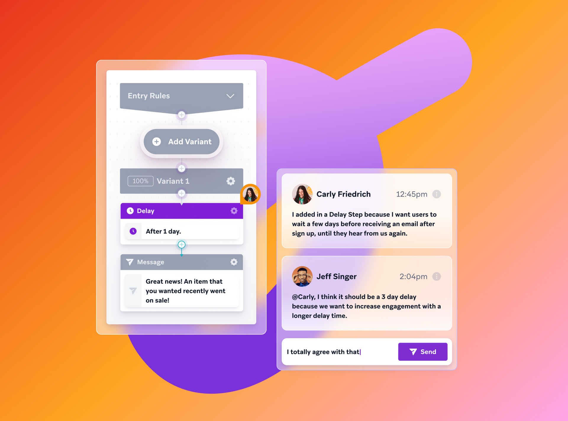 a computer screen shows a delay and a message from carly friedrich