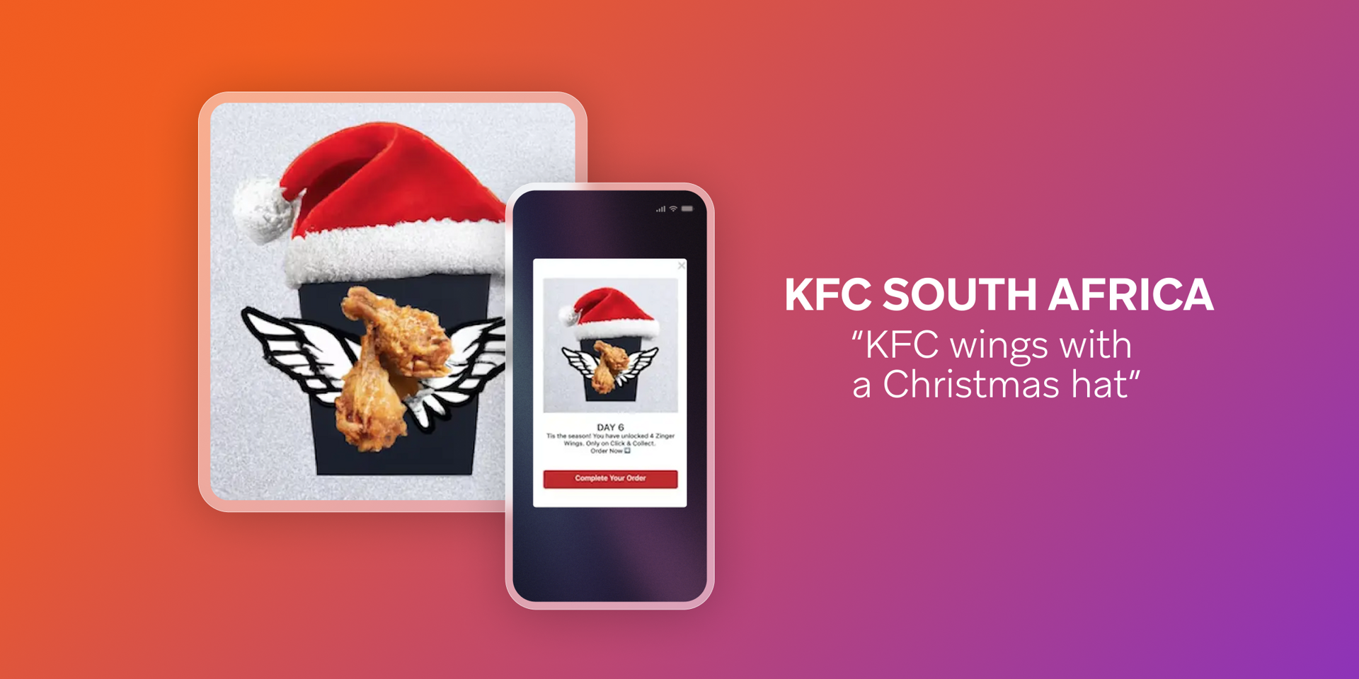 kfc south africa wings with a christmas hat