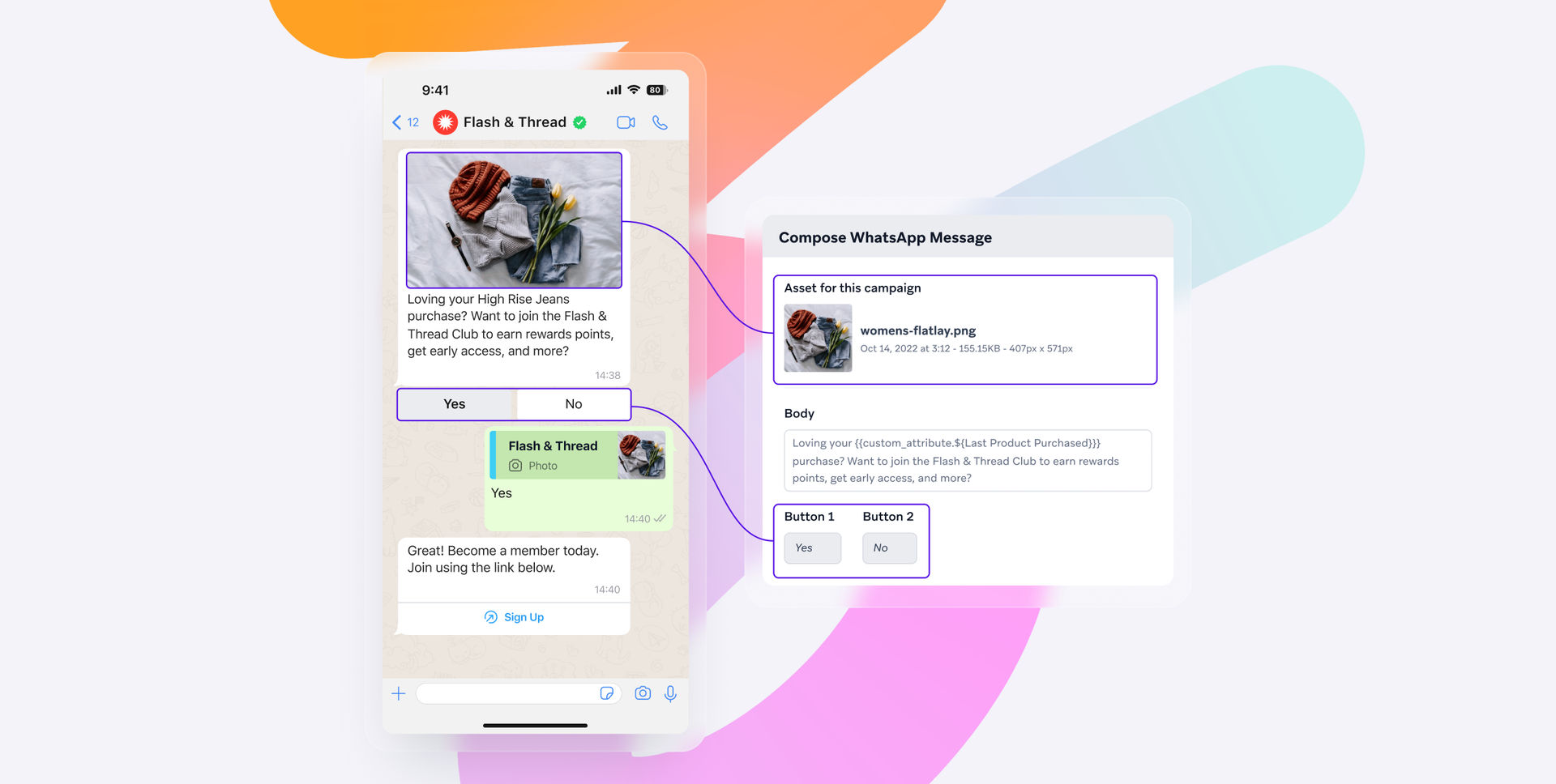 a screenshot of a flash & thread message on a phone