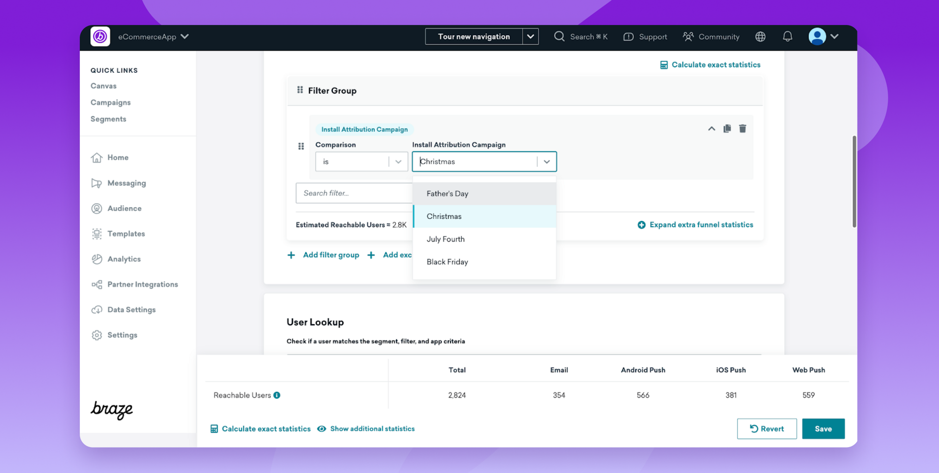 a purple background with a braze logo on it