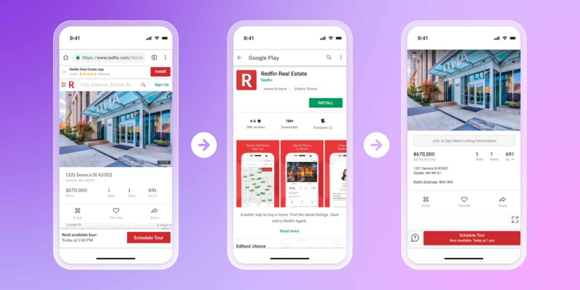 a screenshot of a real estate app on a phone