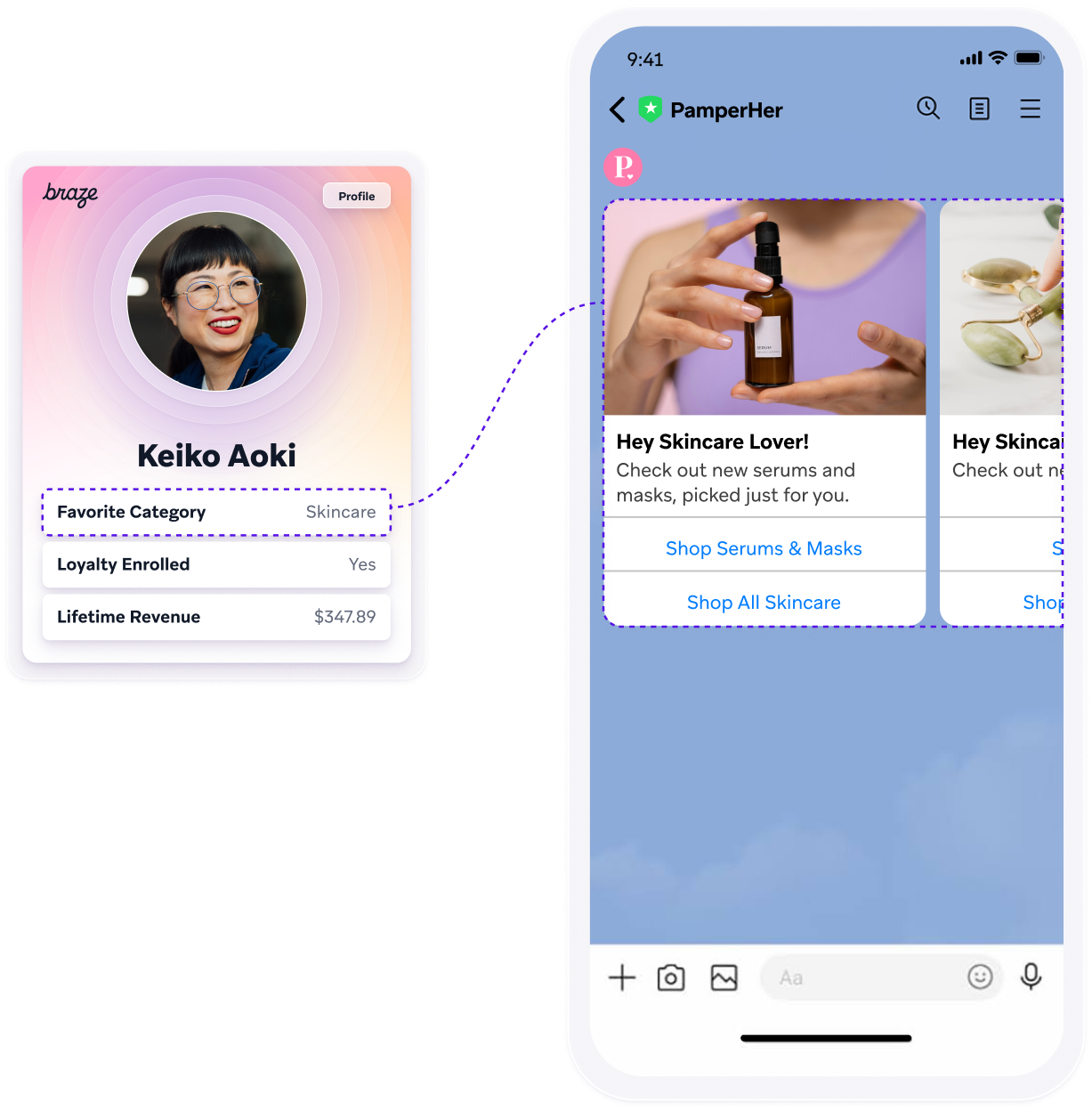 a phone with a profile of keiko aoki on it