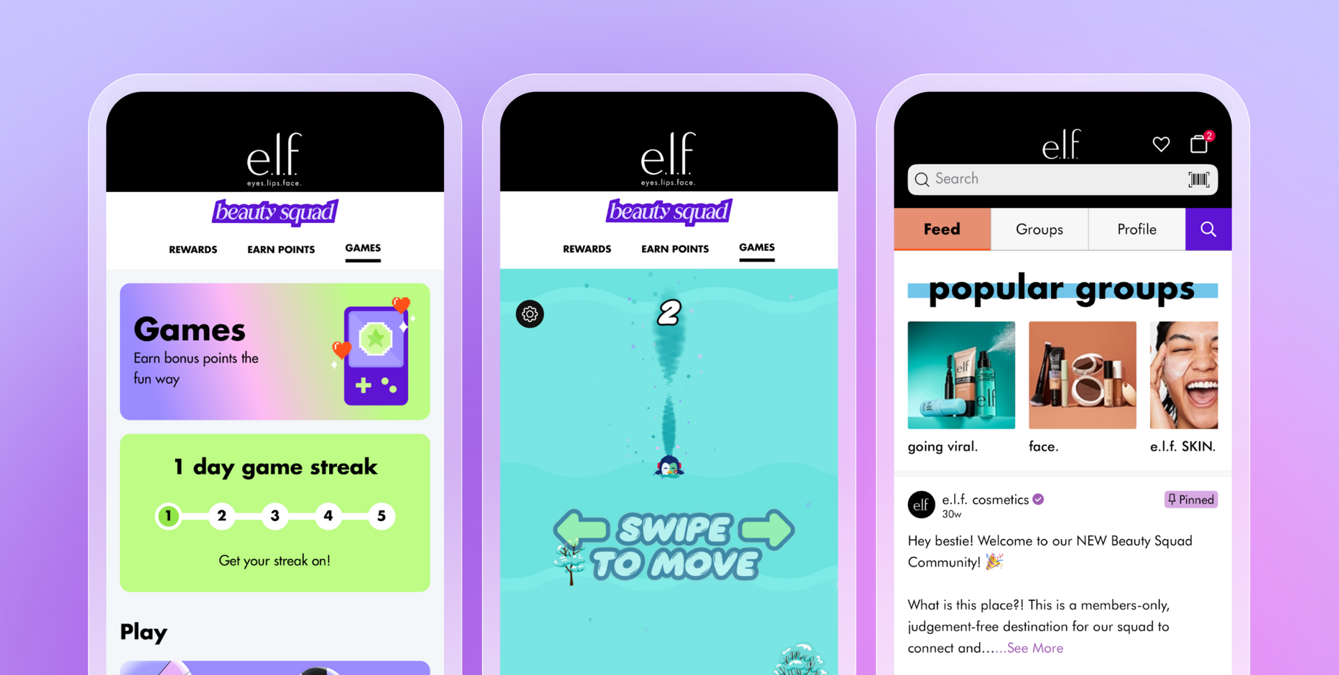 a screenshot of the elf beauty squad website