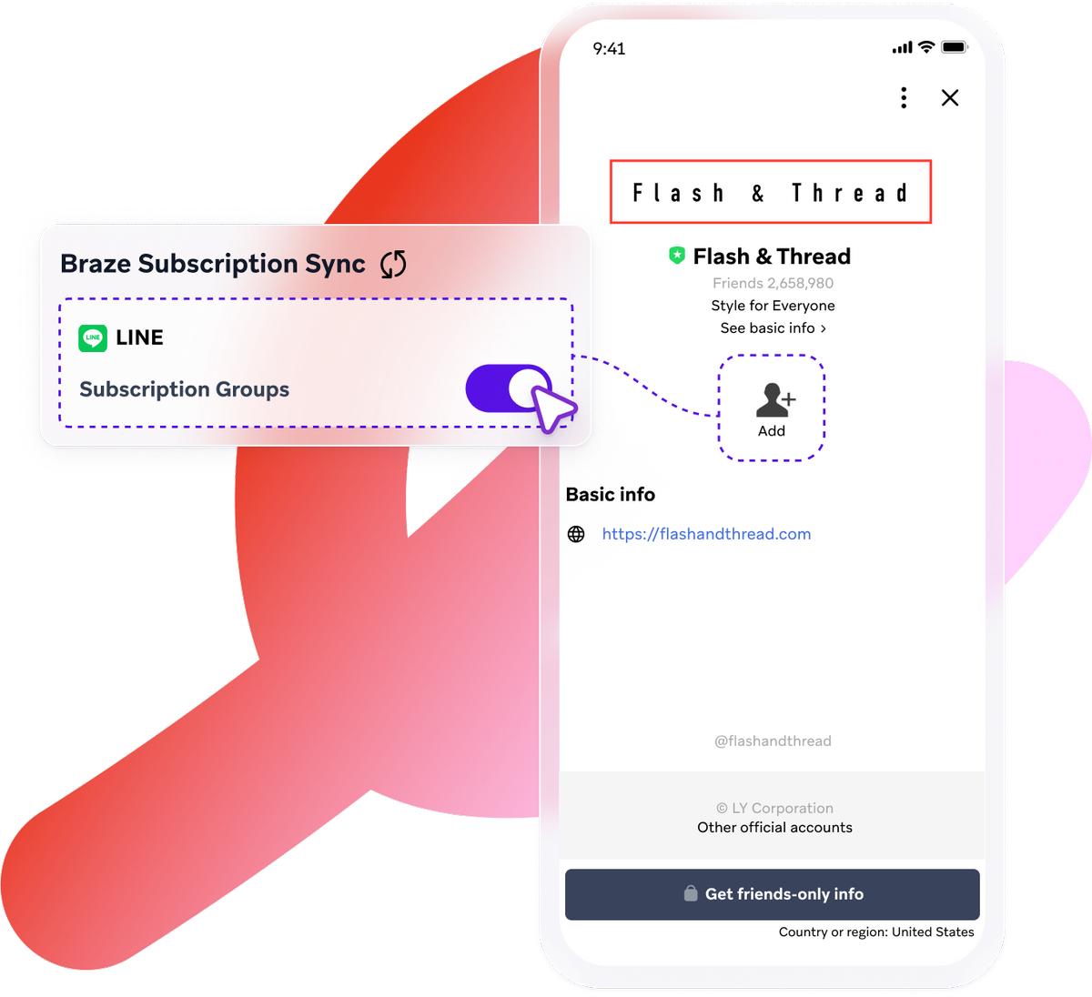 a phone with a flash & thread subscription on it