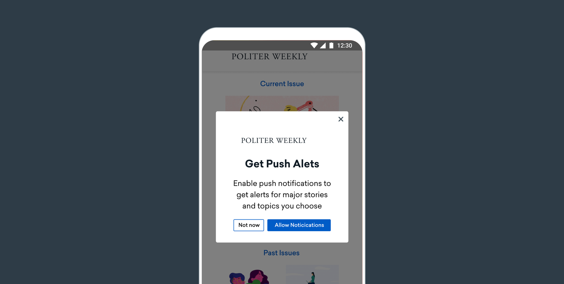 An example of a push primer in-app message