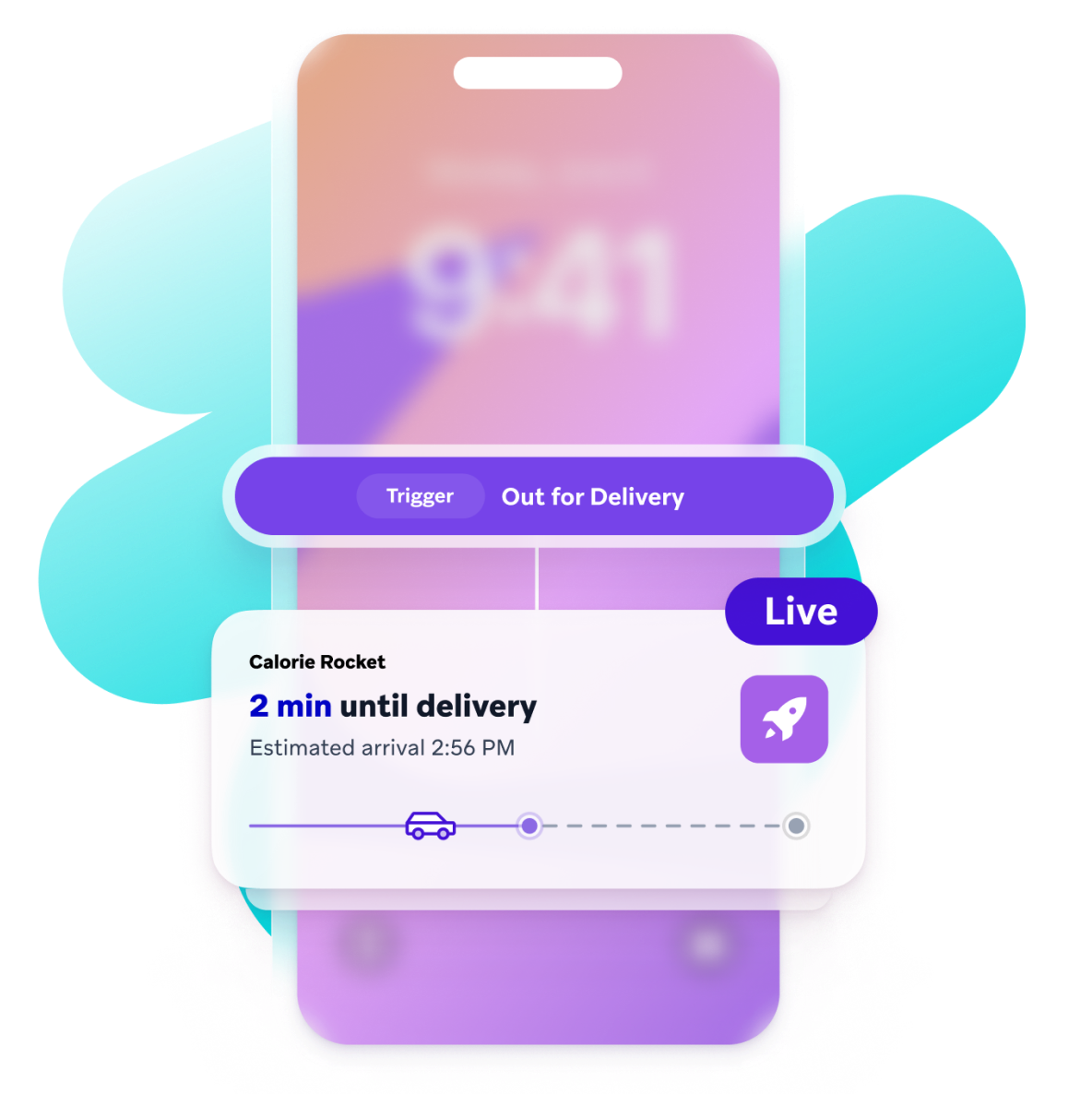 a phone with a calorie rocket app on it