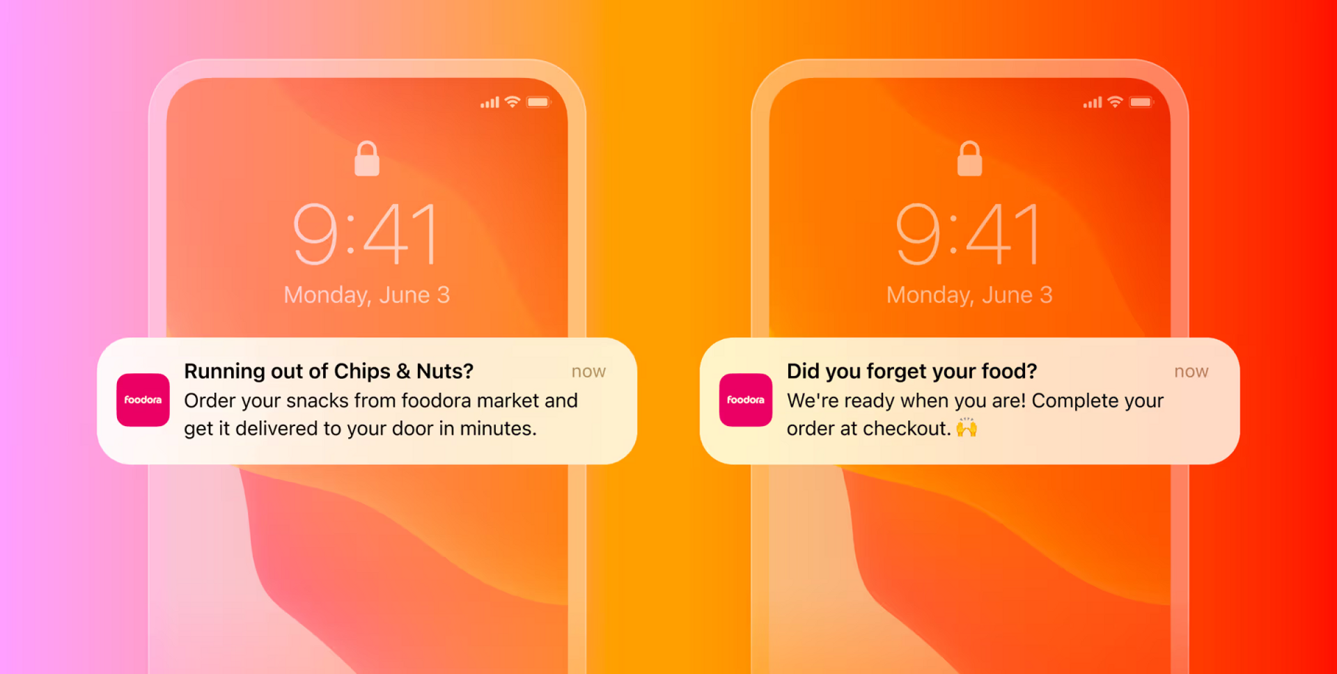 Two messages from foodora