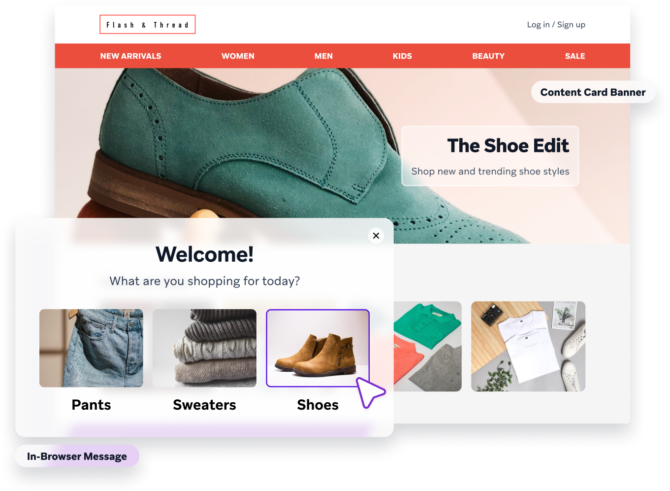 a screenshot of a web page for flash & thread
