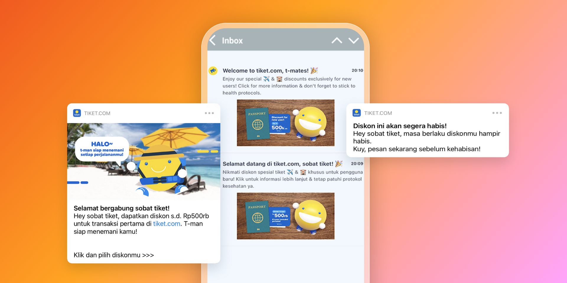 Messages from tiket.com