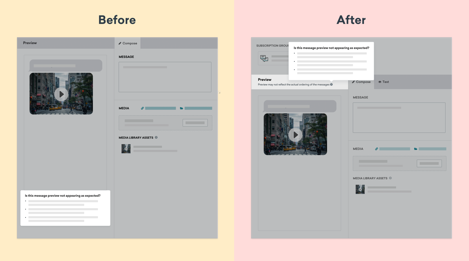 Surfacing the preview information below the header for better discoverability upon finding out users were not interacting with them below the fold
