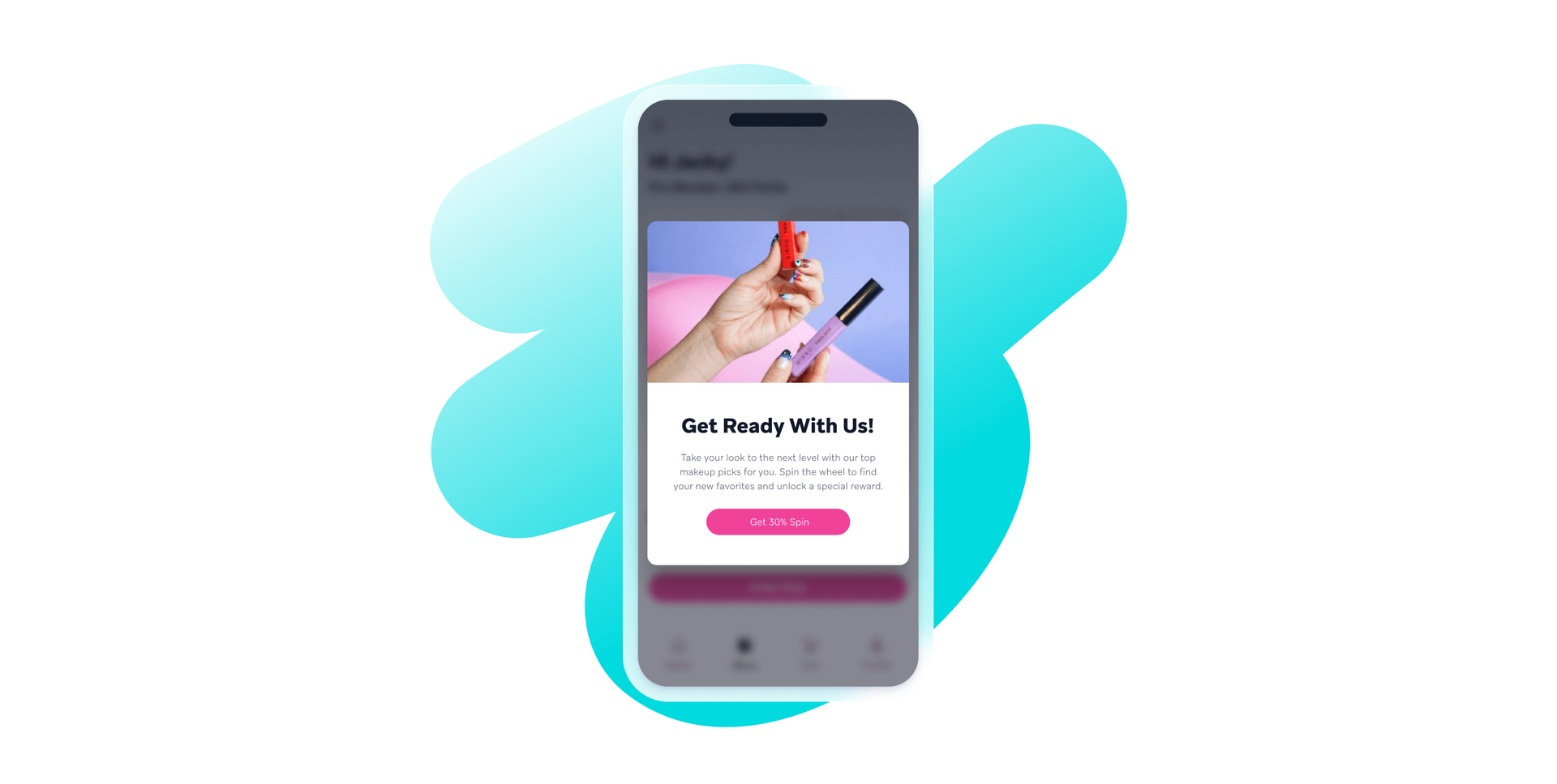 a cell phone with an advertisement on it that says get ready with us