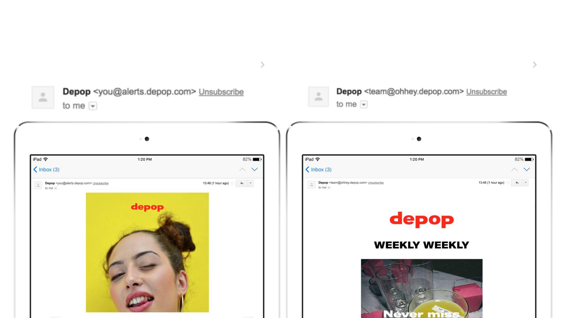 a couple of ipads with emails on them