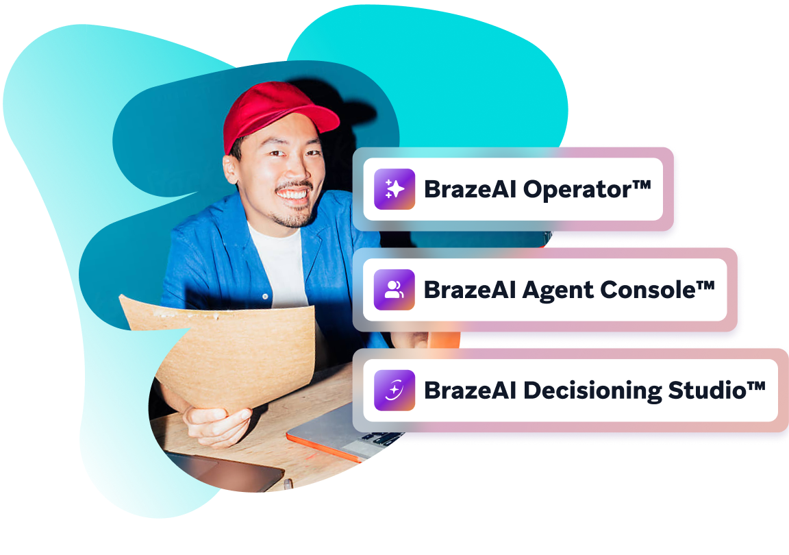 a man sitting at a desk holding a piece of paper with brazeal operator written on it