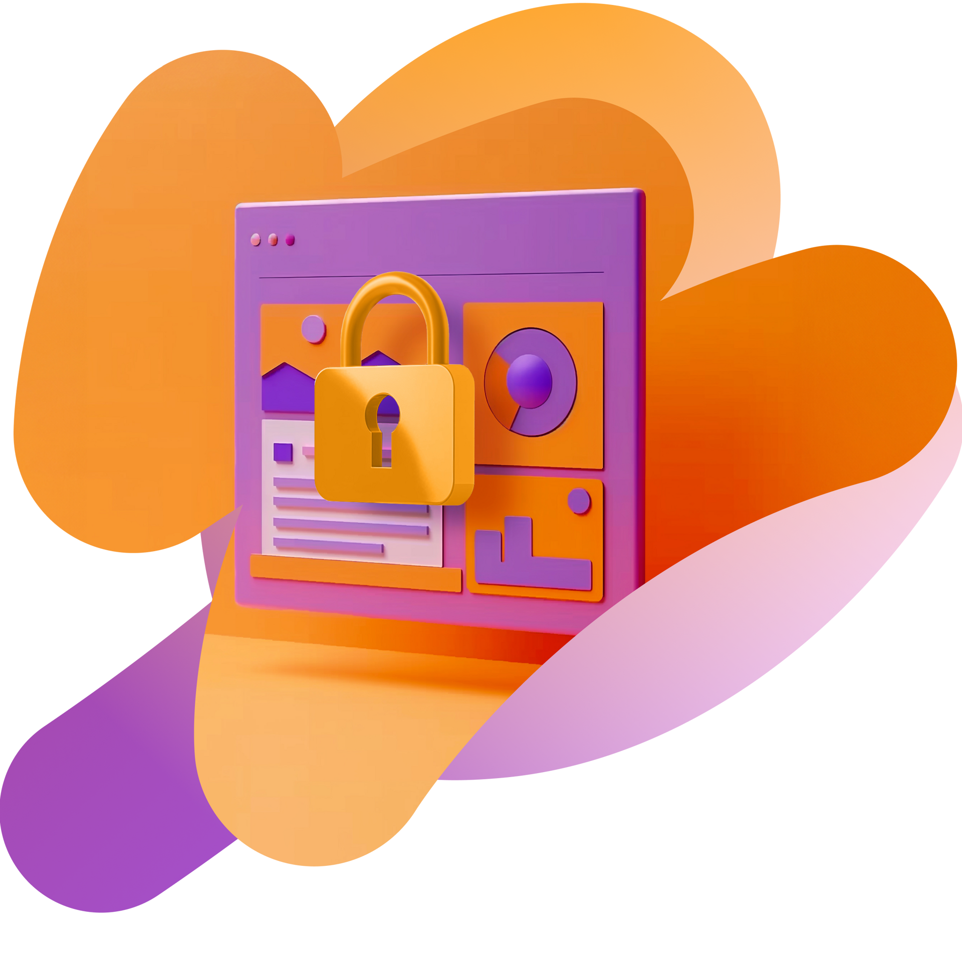 an illustration of a computer screen with a padlock on it