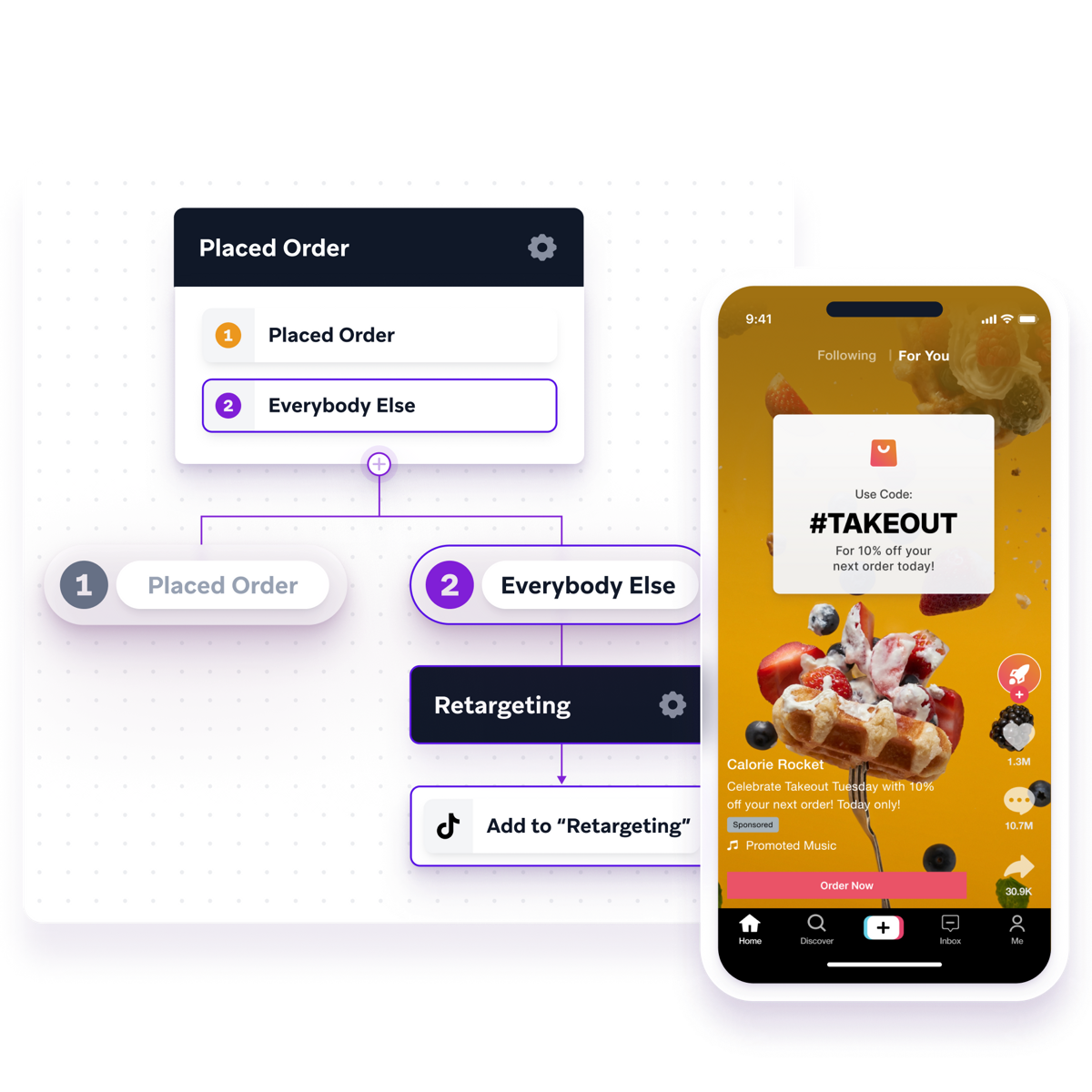 a phone with a takeout app on it