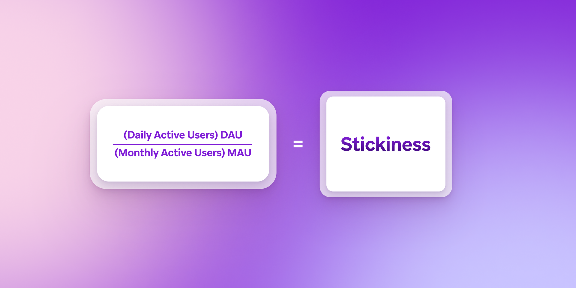 a purple background with a white square that says stickiness