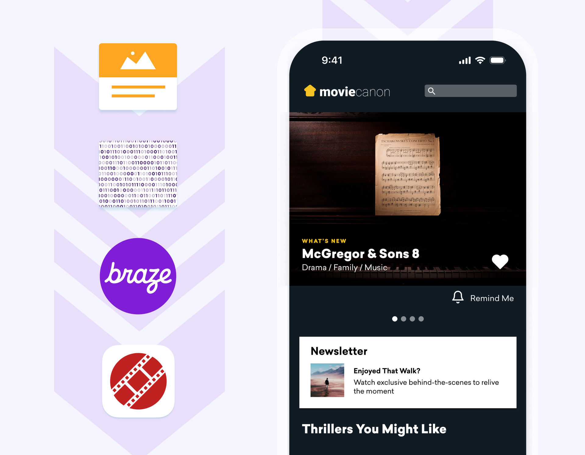 a phone screen shows a movie called mcgregor & sons 8