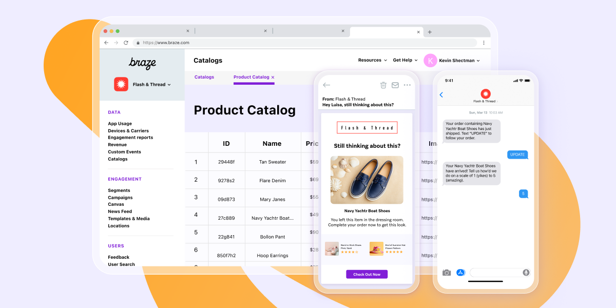a product catalog is displayed on a computer screen