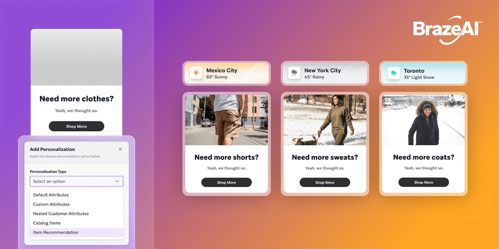 a purple and orange advertisement for brazeai