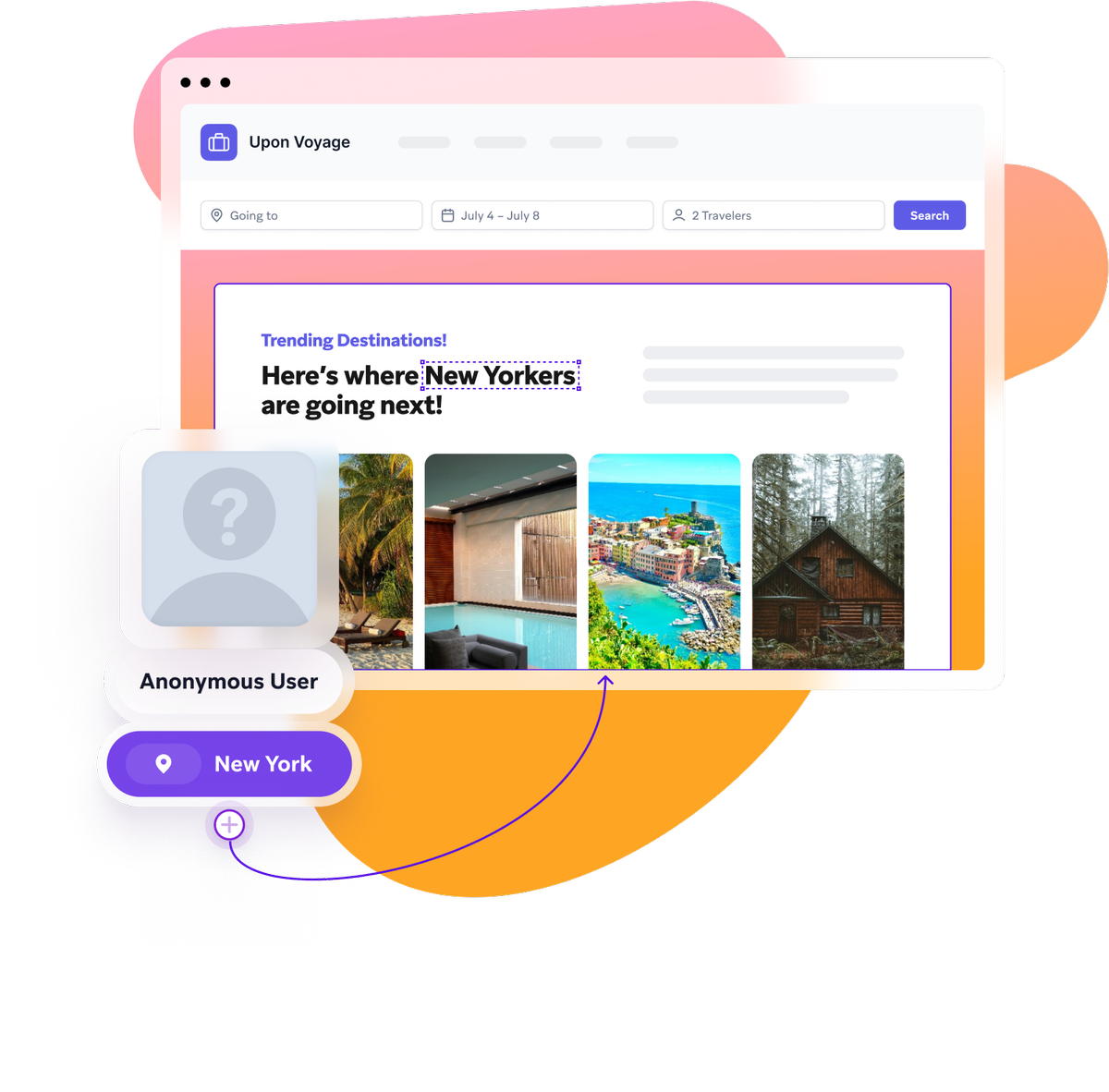 a screenshot of a website that says upon voyage